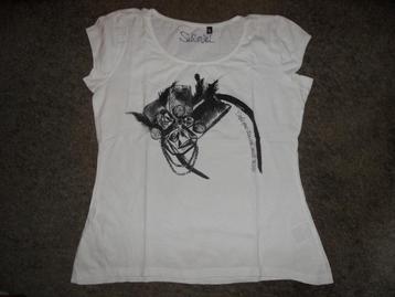 Prima T-shirt. wit met zwarte opdruk, maat XL beschikbaar voor biedingen