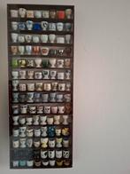 Eierdopjes verzameling in kast met afdekplaat, Ophalen, Gebruikt