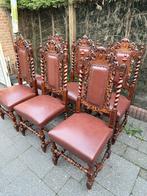 6 Antieke Gotische Stoelen, Antiek en Kunst, Ophalen