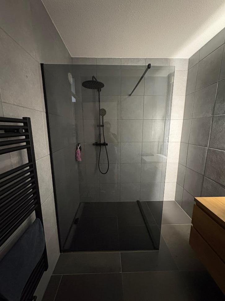 Douchewand smokey glas 200x120 gedemonteerd, Doe-het-zelf en Verbouw, Sanitair, Gebruikt, Douche, Glas, Ophalen