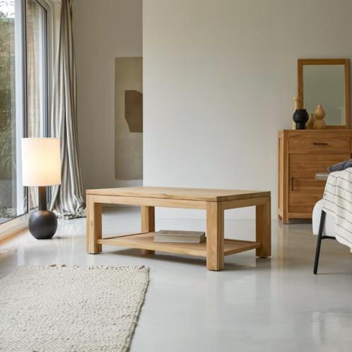 Tikamoon “Eve” salontafel – massief teak, 100  60  40 cm, Huis en Inrichting, Tafels | Salontafels, Gebruikt, Minder dan 50 cm