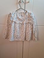 Blouse blousje shirt wit bloemetjes mt 104, Kinderen en Baby's, Kinderkleding | Maat 104, Ophalen of Verzenden, Meisje, Overhemd of Blouse