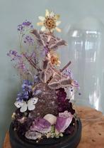 Handgeblazen stolp met droogbloemen en vlinders, Huis en Inrichting, Ophalen of Verzenden, Nieuw
