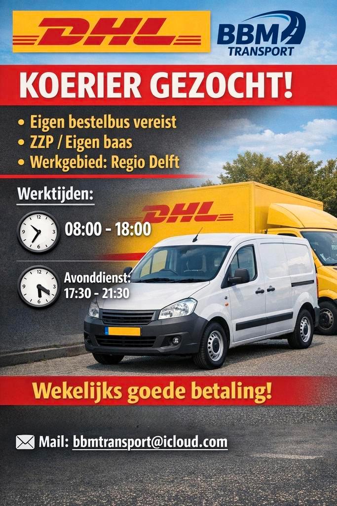ZZP Koerier Gezocht!, Vacatures, Vacatures | Chauffeurs, Overige niveaus, Starter, Freelance of Uitzendbasis, 33 - 40 uur