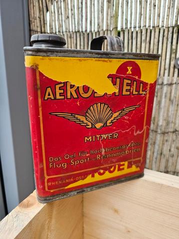 Aeroshell Olieblik 1920 - Dubbel Etiket! Zeldzaam! beschikbaar voor biedingen