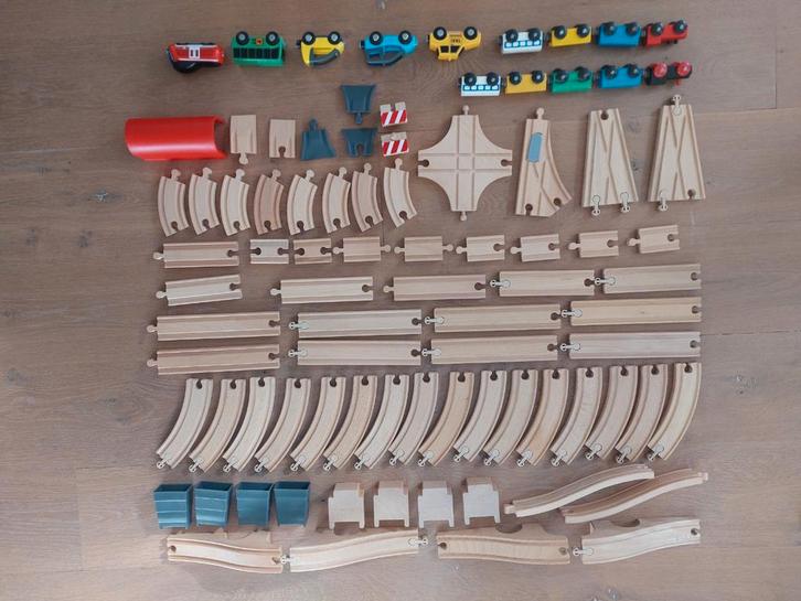 Houten Treinbaan - Complete Set!, Kinderen en Baby's, Speelgoed | Overig, Gebruikt, Jongen of Meisje, Ophalen