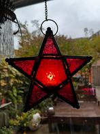 Rode glas-in-lood ster; raamhanger, Diversen, Kerst, Ophalen of Verzenden