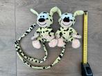 2 zgan Marsupilami knuffels 15cm, niet kapot, Ophalen, Overige figuren, Zo goed als nieuw, Beeldje of Figuurtje