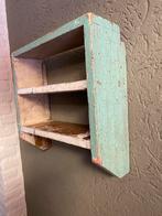 Stoer oud groen wandrek schap, Ophalen of Verzenden