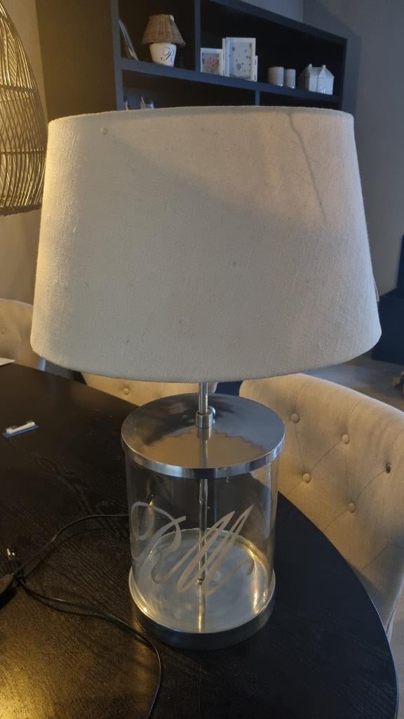 Riviera maison tafellamp lamp, Huis en Inrichting, Lampen | Tafellampen, Ophalen, Zo goed als nieuw, Glas, Minder dan 50 cm