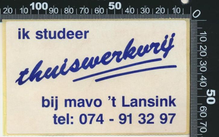 Sticker: Mavo Het Lansink, Verzamelen, Stickers, Zo goed als nieuw, Bedrijf of Vereniging, Ophalen of Verzenden