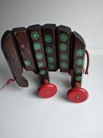 Vintage Breidschwerdt houten trekspeeltje olifant 1970's, Antiek en Kunst, Ophalen