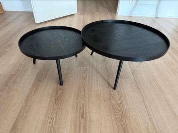 WOOOD Mesa L + XL Bijzettafels – Ø60/Ø78 cm | Retro hout beschikbaar voor biedingen