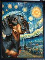 Kunst Poster Dachshund Teckel van Gogh Sterrennacht, Verzamelen, Posters, Ophalen of Verzenden, Nieuw, A1 t/m A3, Film en Tv