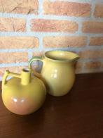 Vintage Gele Kan en Vaas Set, Antiek en Kunst, Antiek | Keramiek en Aardewerk, Ophalen of Verzenden