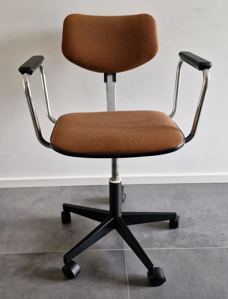 Vintage Gispen Bureaustoel, Huis en Inrichting, Bureaustoelen, Gebruikt, Zwart, Ophalen