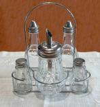 Peper, zout, suiker, olie, azijn tafelsetje, vintage, Ophalen of Verzenden