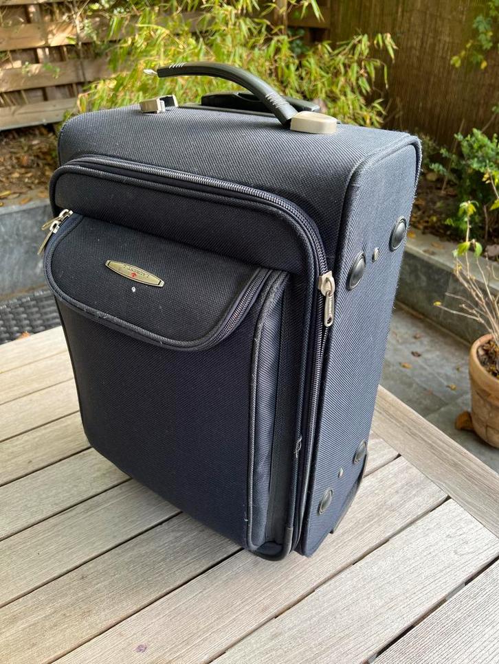 Handige Reiskoffer met Wieltjes, handbagage, Sieraden, Tassen en Uiterlijk, Koffers, Gebruikt, Zacht kunststof, Minder dan 50 cm