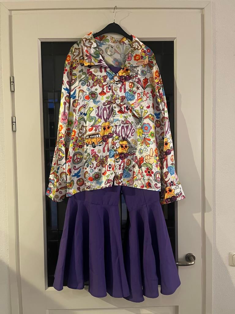Hippie Kostuum XL - Zeer Goede Staat, Kleding | Heren, Carnaval, Maat 56/58 (XL), Ophalen of Verzenden, Zo goed als nieuw