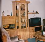 Blank eiken 5-delige vitrine-, tv kast met verlichting., Ophalen, Gebruikt, 200 cm of meer, Klassiek