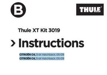 Thule kitset 3019 voor Citroën C4 2005-2009 beschikbaar voor biedingen