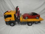 Bruder MAN oprijwagen met kraan en Roadster sportauto, Ophalen, Zo goed als nieuw