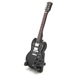 Angus Young ACDC zwarte miniatuur gitaar van hout mini deco, Info@deconoord.nl, Verzenden, Deco Noord, Nieuw