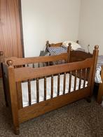 Ledikant Eikenhout, Kinderen en Baby's, Kinderkamer | Bedden, Ophalen, Zo goed als nieuw, Minder dan 140 cm, Matras