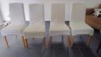 Gratis af te halen 4 eetkamerstoelen + stoelhoezen, Huis en Inrichting, Ophalen, Gebruikt