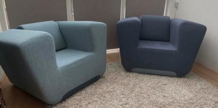 2 design fauteuils.merk:Moooi Unkle fauteuil XXL, Huis en Inrichting, Fauteuils, Zo goed als nieuw, Stof, Ophalen
