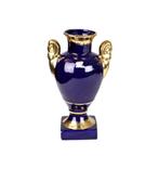 Vintage Blauwe Vaas Goud, Kitsch Faux Sèvres, Laeken België, Antiek en Kunst, Ophalen of Verzenden