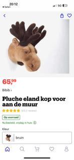 Pluche eland kop kinderkamer, Kinderen en Baby's, Kinderkamer | Inrichting en Decoratie, Wanddecoratie, Zo goed als nieuw, Ophalen