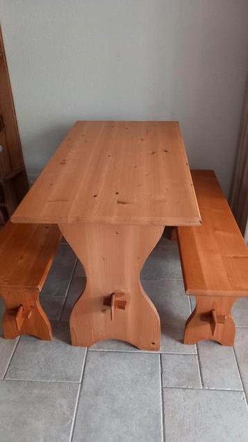 Houten Picknick Set - Tafel met 2 banken, bankjes. beschikbaar voor biedingen