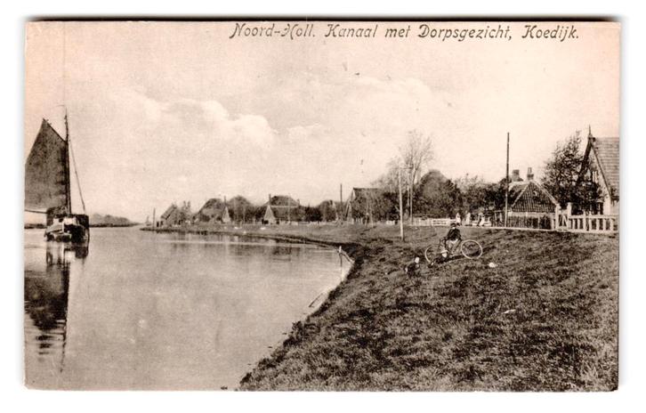 Koedijk, Noord-Holl. Kanaal met Dorpsgezicht, Verzamelen, Ansichtkaarten | Nederland, Ongelopen, Noord-Holland, Voor 1920, Verzenden