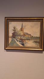 olieverfschilderij kerk, Antiek en Kunst, Ophalen of Verzenden