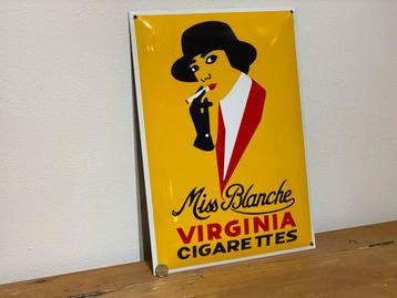 Miss Blanche Virginia Cigarettes Emaille Reclamebord beschikbaar voor biedingen