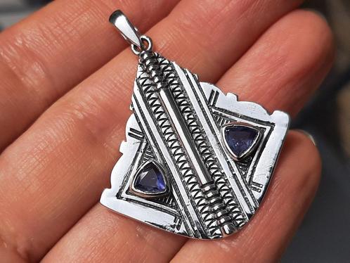 Vanoli 925 zilveren kettinghanger met ioliet, Sieraden, Tassen en Uiterlijk, Kettinghangers, Nieuw, Zilver, Blauw, Overige voorstellingen