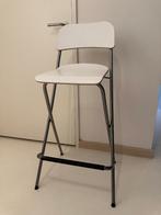 FRANKLIN Barkruk, opklapbaar, bladhoogte wit/wit, 63 cm, Ophalen, Met voetsteun, 60 tot 90 cm, Zo goed als nieuw