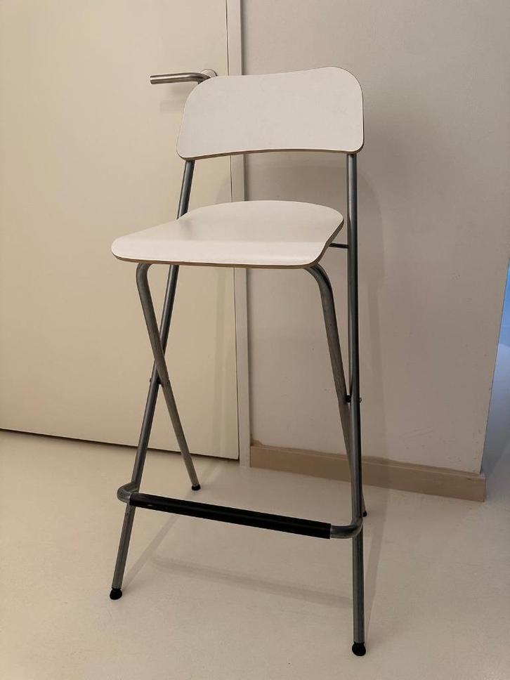 FRANKLIN Barkruk, opklapbaar, bladhoogte wit/wit, 63 cm, Huis en Inrichting, Barkrukken, Zo goed als nieuw, 60 tot 90 cm, Hout