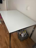 Eettafel/bureau van glas, Ophalen, 100 tot 150 cm, 50 tot 100 cm, Rechthoekig