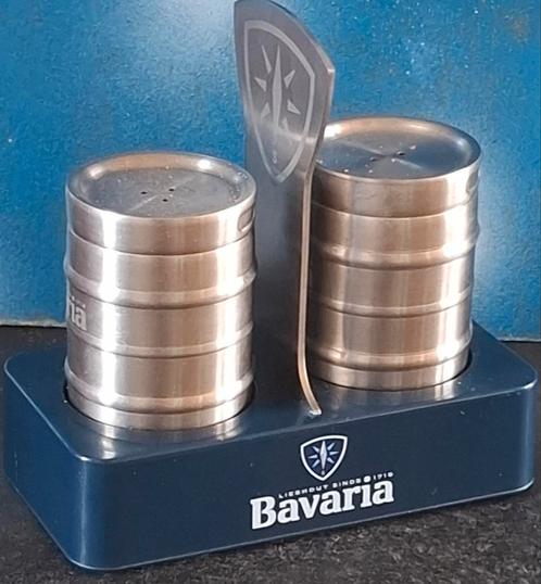 Peper en zout stel in houder.  Bavaria. Metaal, Verzamelen, Merken en Reclamevoorwerpen, Zo goed als nieuw, Overige typen, Ophalen
