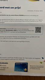 Frozen Musical tickets (datum nog zelf te kiezen), Tickets en Kaartjes, Twee personen, Juni