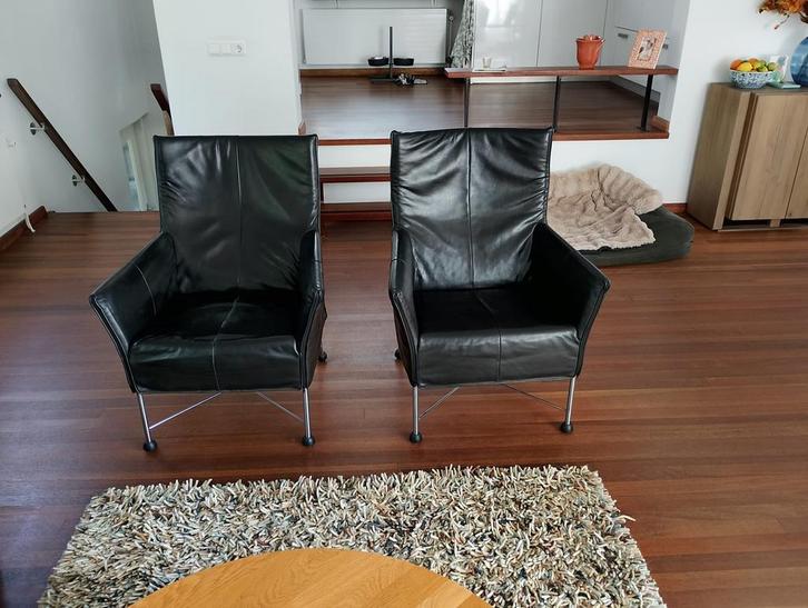 Montis Charly fauteuil zwart twee stuks, Huis en Inrichting, Stoelen, Zwart, Ophalen