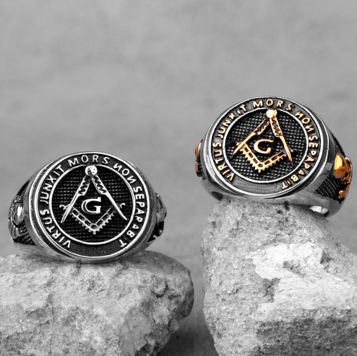 Masonic Ring / Vrijmetselarij Vrijmetselaars Sieraad, Sieraden, Tassen en Uiterlijk, Ringen, Nieuw, Verzenden