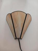 Oud wandlampje glas in lood,  Tiffany stijl, Huis en Inrichting, Lampen | Wandlampen, Ophalen of Verzenden, Gebruikt, Glas