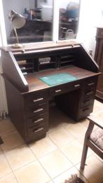 Antiek donker eiken cilinder bureau., Huis en Inrichting, Bureaus, Ophalen, Gebruikt