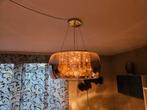 Smoke glas hanglamp met pearl details, Ophalen, Gebruikt, Glas