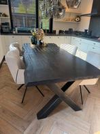 Eiken houten eettafel 220x95x75, Ophalen, Eikenhout, 200 cm of meer, 50 tot 100 cm