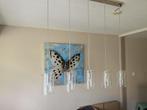 Hanglamp modern, met glazen cilinders, Ophalen of Verzenden, Zo goed als nieuw, Glas, Minder dan 50 cm