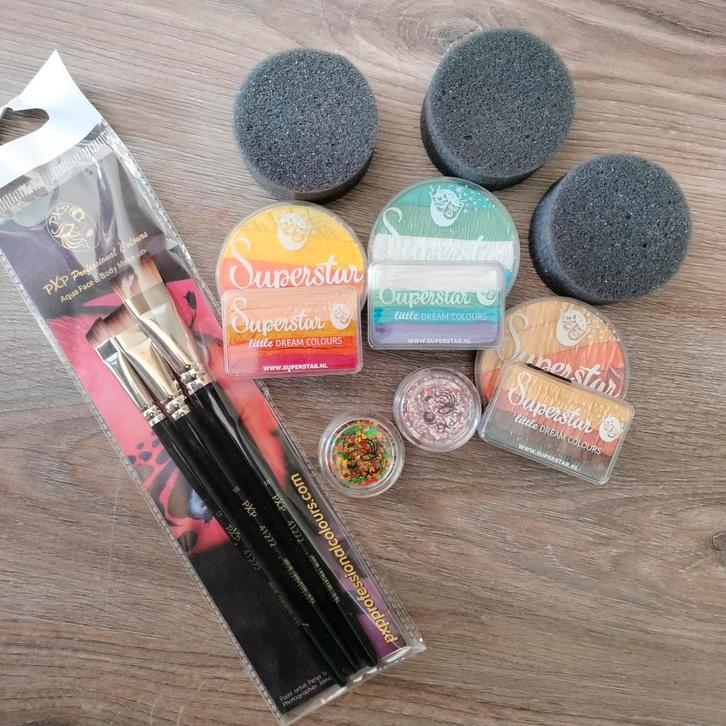 Facepaint Set: Superstar Splitcake, PXP Kwasten & Meer, Hobby en Vrije tijd, Schilderen, Nieuw, Penseel of Kwast, Ophalen of Verzenden